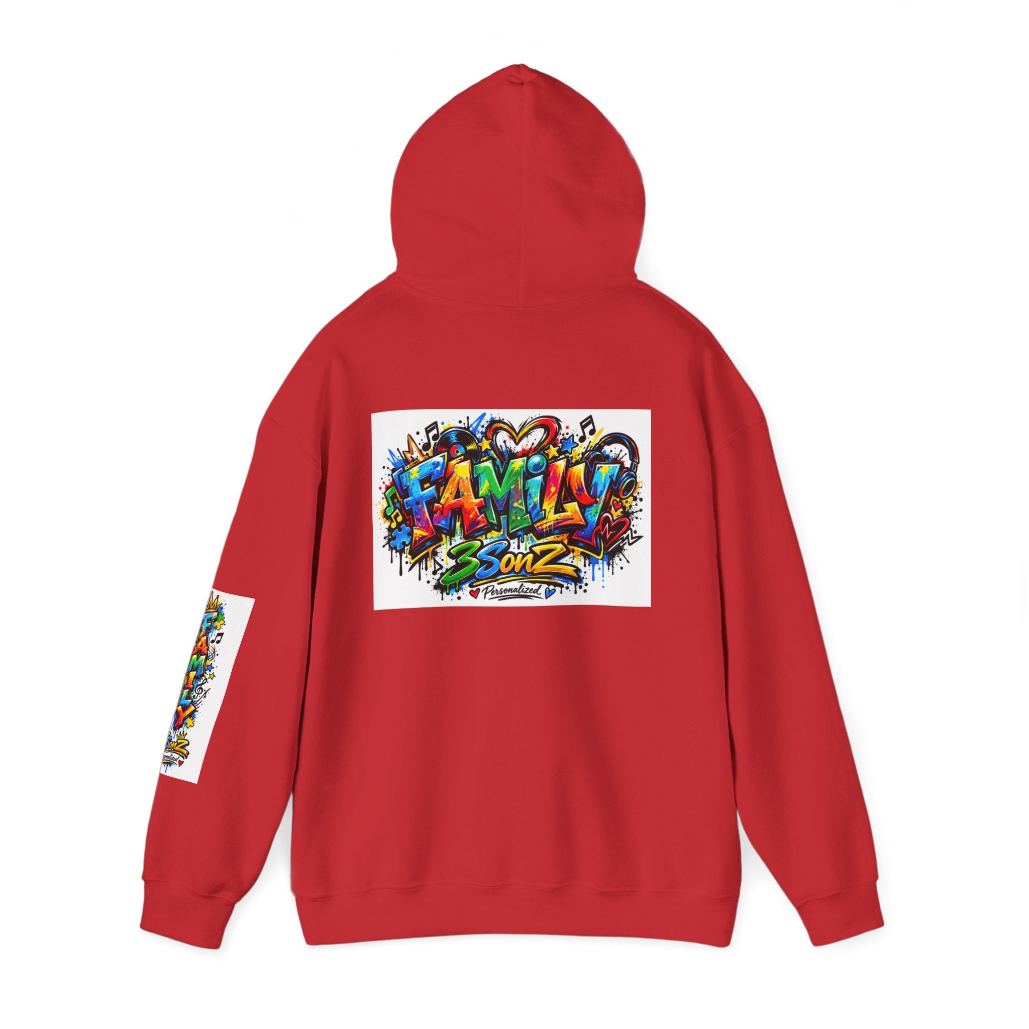 Graffiti Family Hoodie – Colorful Street Art Pullover ("Family" & "3Sonz")