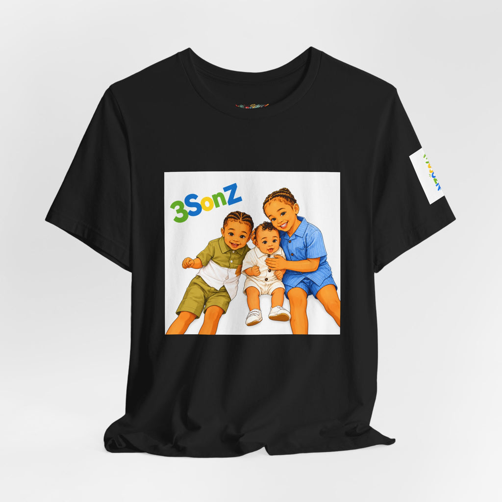 3Sonz Kids Illustration Tee | Siblings Cartoon Portrait T-Shirt