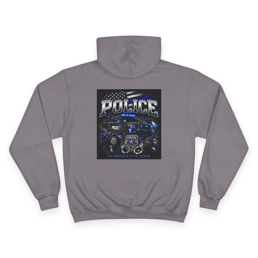 Police Lives Matter Hoodie | Thin Blue Line, Patrol Car Back Graphic