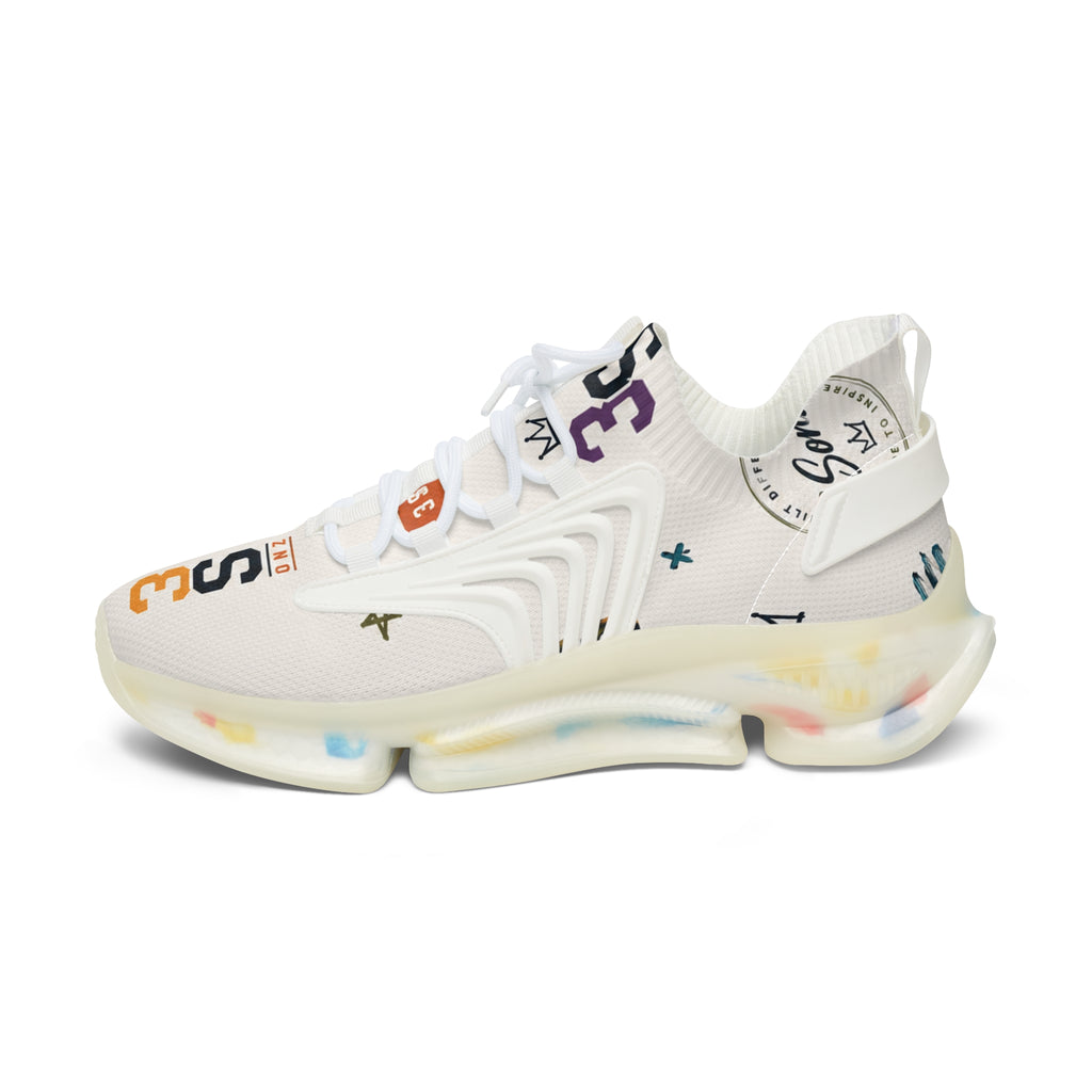 3SonZ Multicolor Number & Star Pattern Women's Mesh Sneakers | Breathable Athletic Shoes
