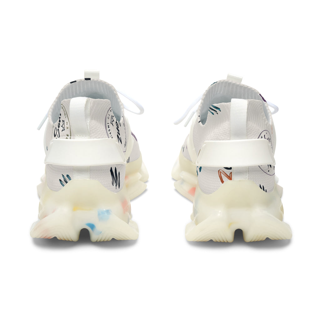 3SonZ Multicolor Number & Star Pattern Women's Mesh Sneakers | Breathable Athletic Shoes