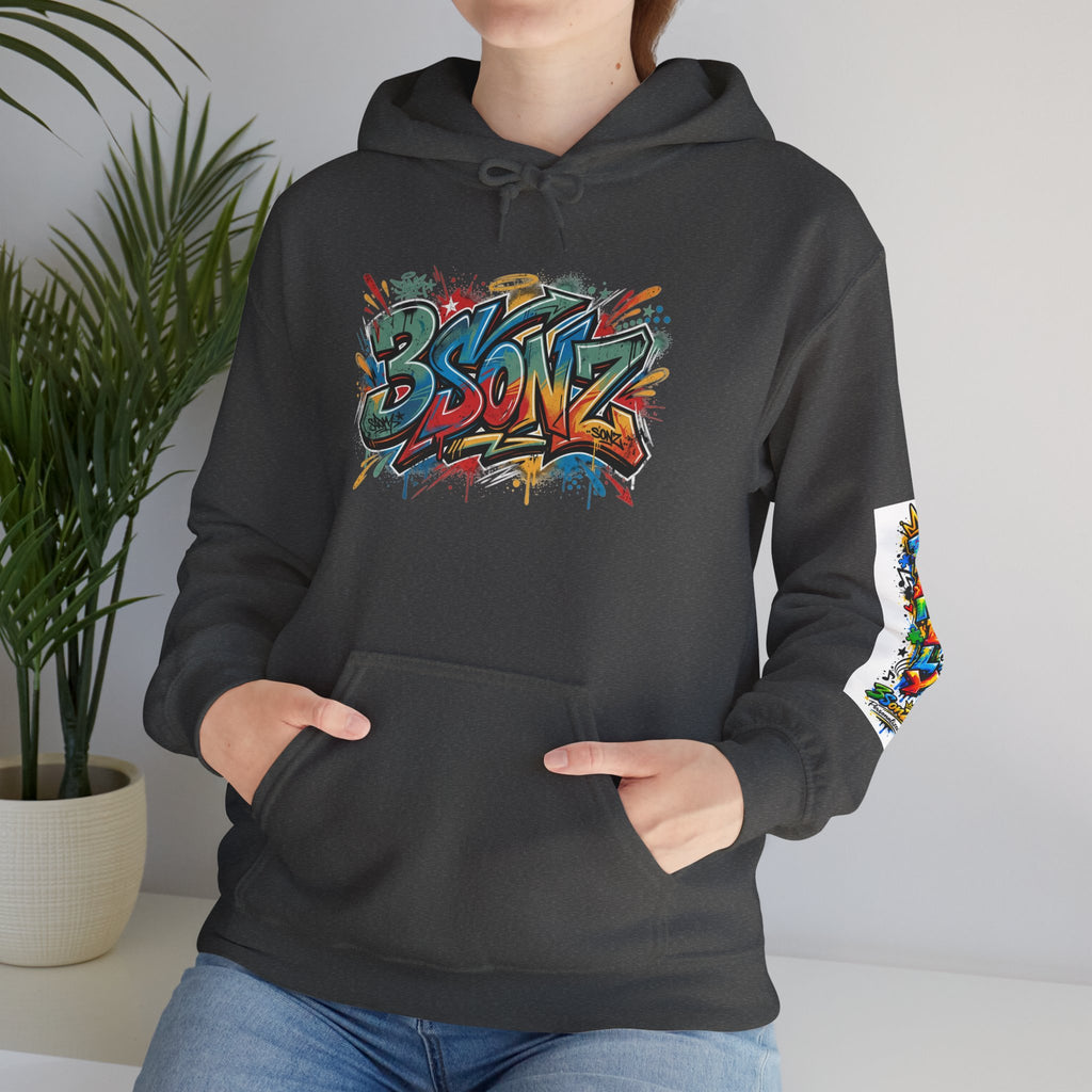Graffiti Family Hoodie – Colorful Street Art Pullover ("Family" & "3Sonz")