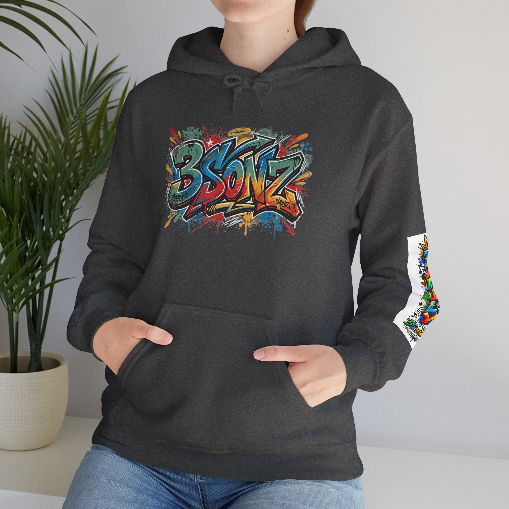 Graffiti Family Hoodie – Colorful Street Art Pullover ("Family" & "3Sonz")
