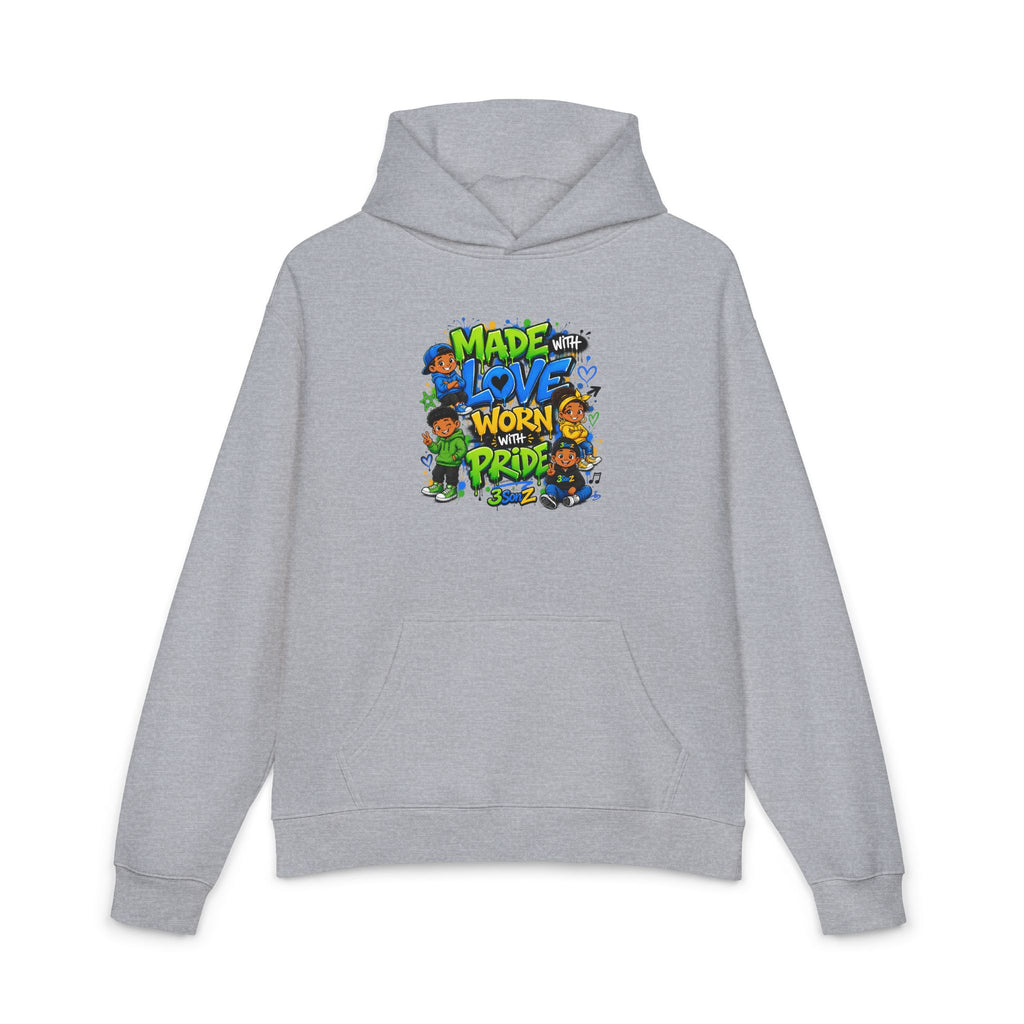 Pride Hoodie — "Made with Love Worn with Pride" Floral Rainbow Design