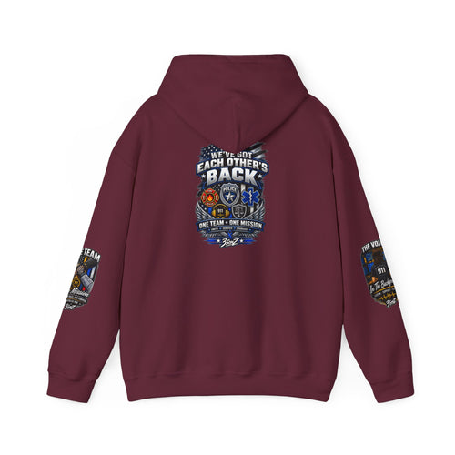 911 Dispatch Badge Hoodie | Weve Got Each Others Back Emergency Services Pullover