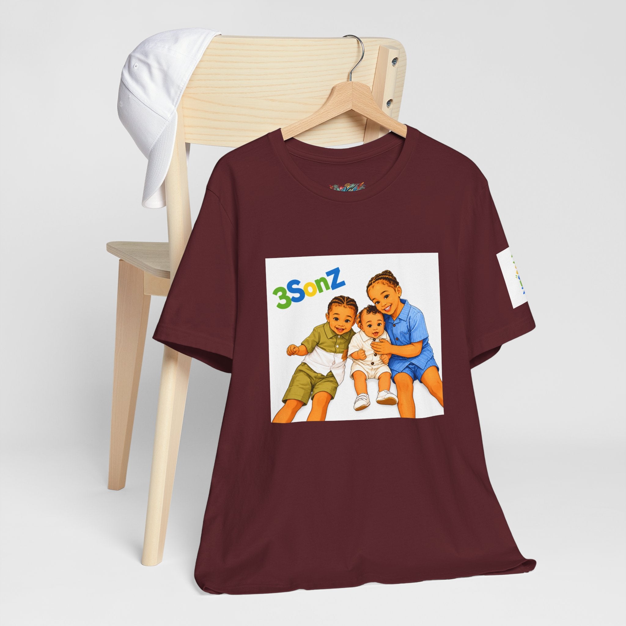 3Sonz Kids Illustration Tee | Siblings Cartoon Portrait T-Shirt