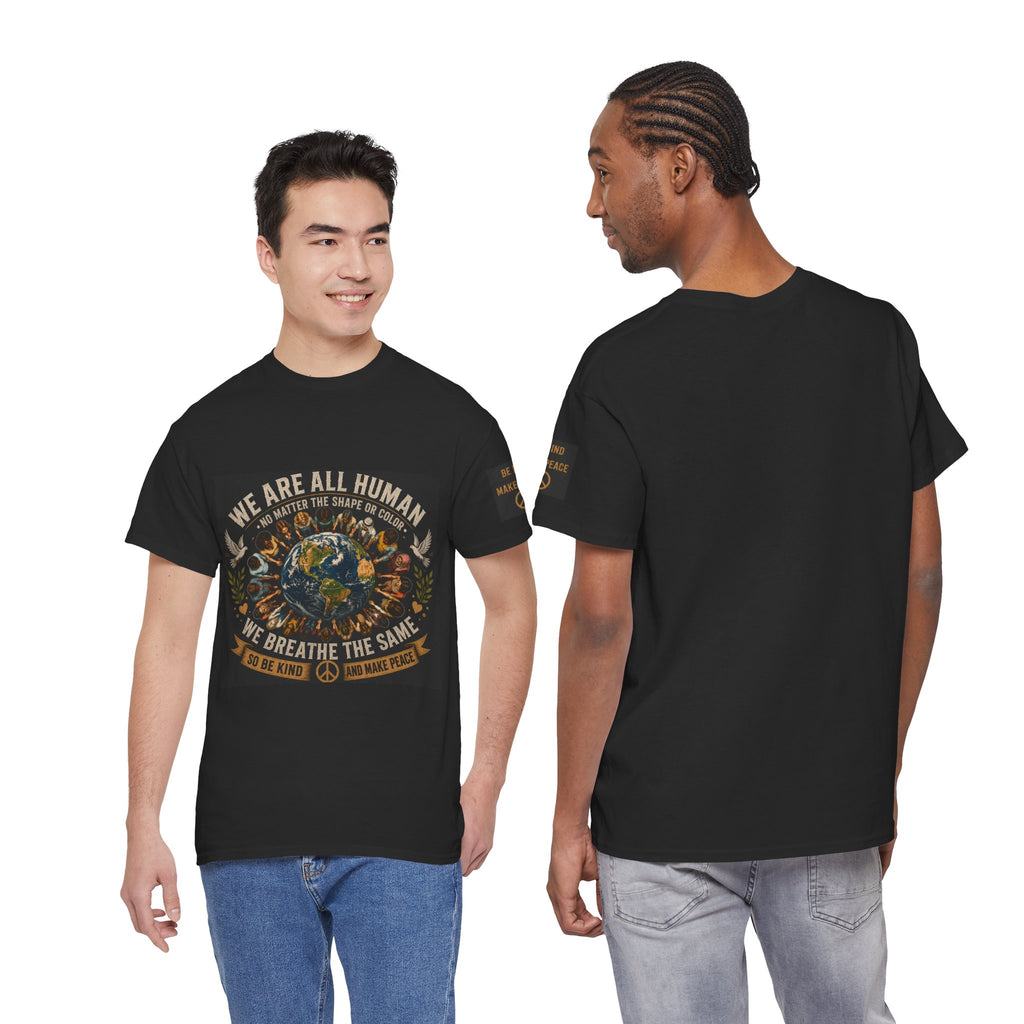 We Are All Human Earth Illustration T-Shirt | Peace, Unity, Be Kind