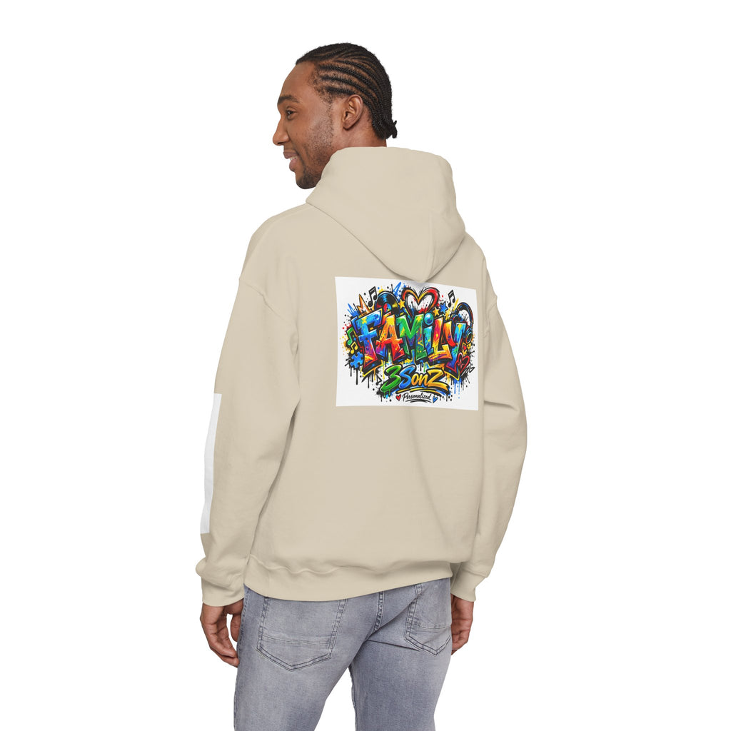 Graffiti Family Hoodie – Colorful Street Art Pullover ("Family" & "3Sonz")