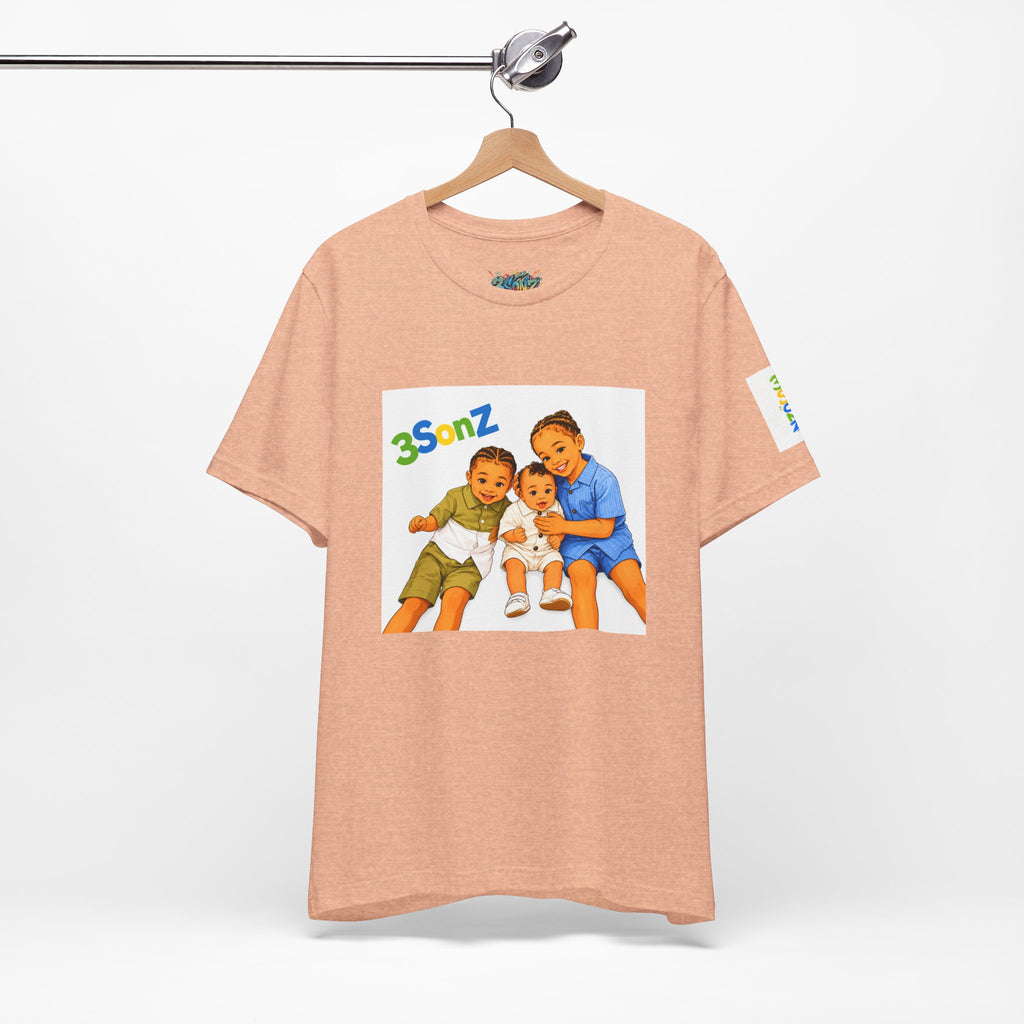 3Sonz Kids Illustration Tee | Siblings Cartoon Portrait T-Shirt