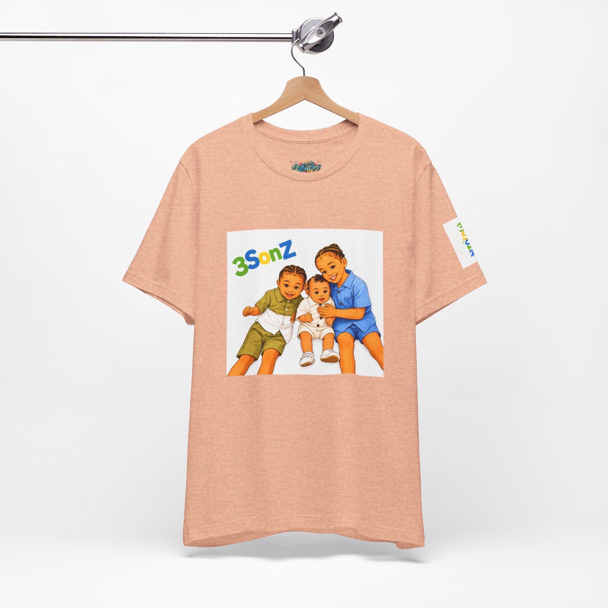 3Sonz Kids Illustration Tee | Siblings Cartoon Portrait T-Shirt