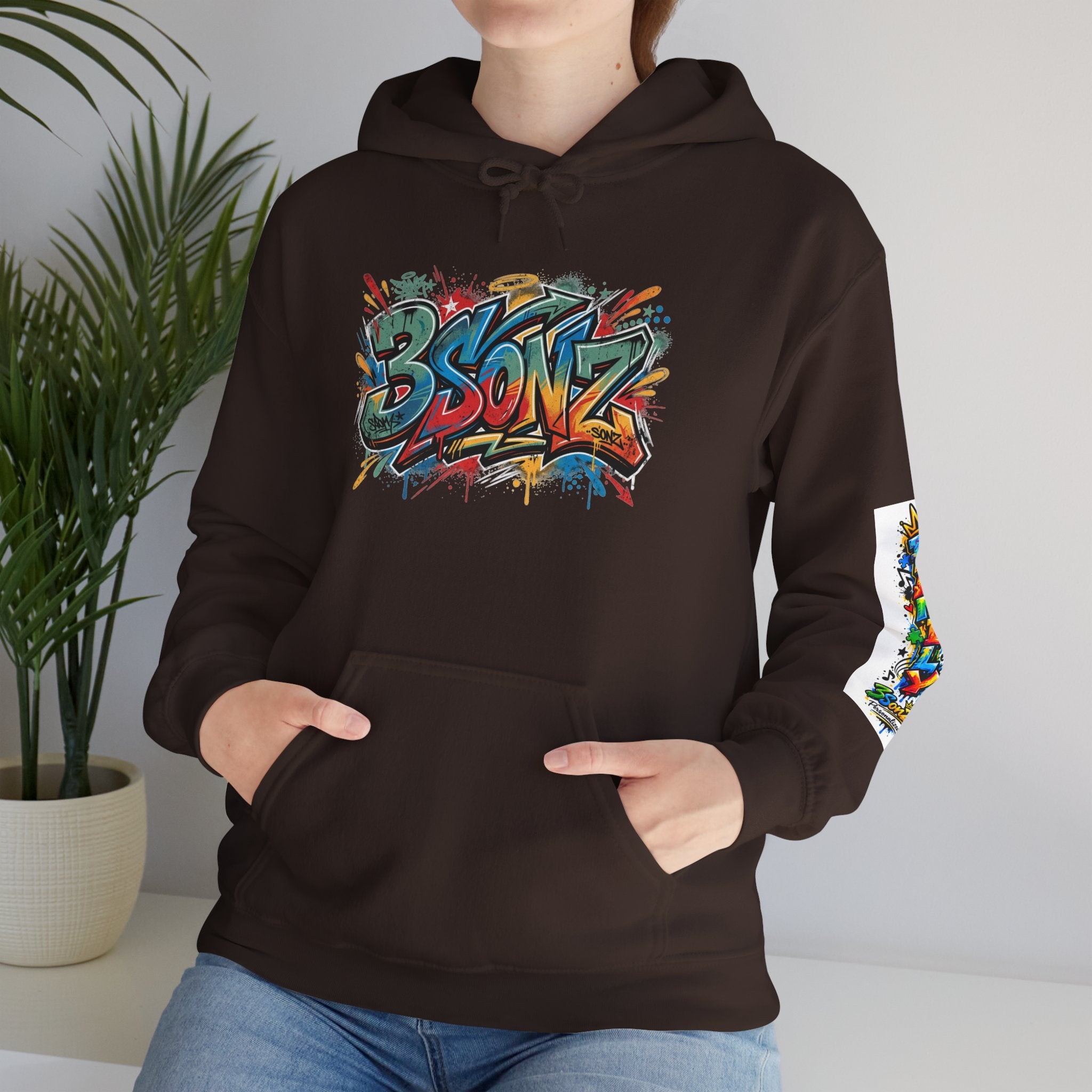 Graffiti Family Hoodie – Colorful Street Art Pullover ("Family" & "3Sonz")