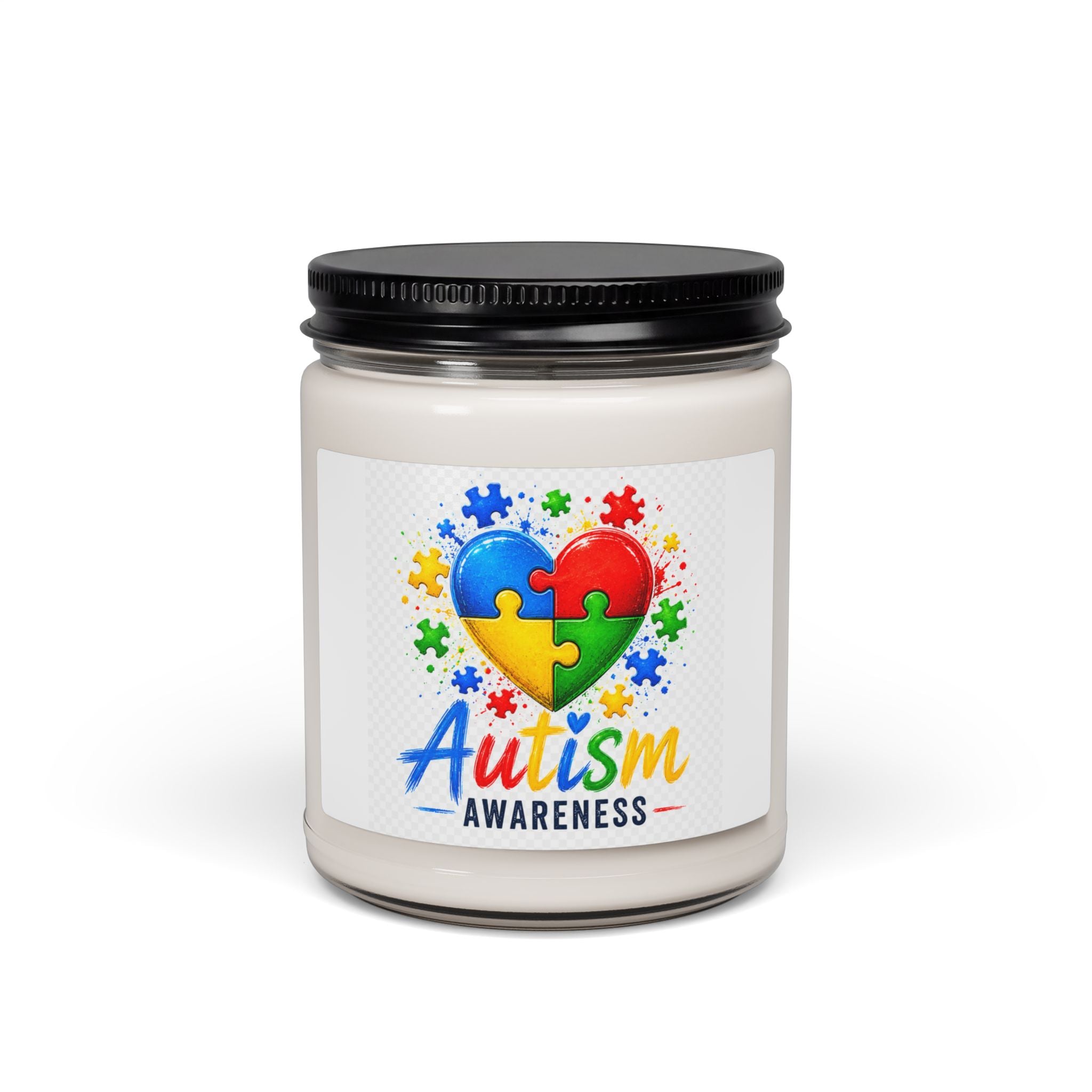 Autism Awareness Puzzle Heart Candle | Scented Soy 9oz