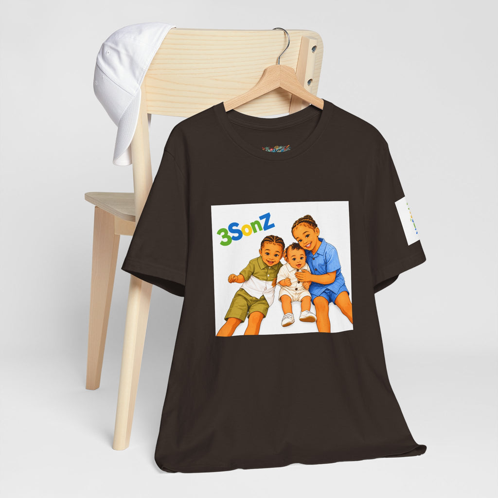 3Sonz Kids Illustration Tee | Siblings Cartoon Portrait T-Shirt