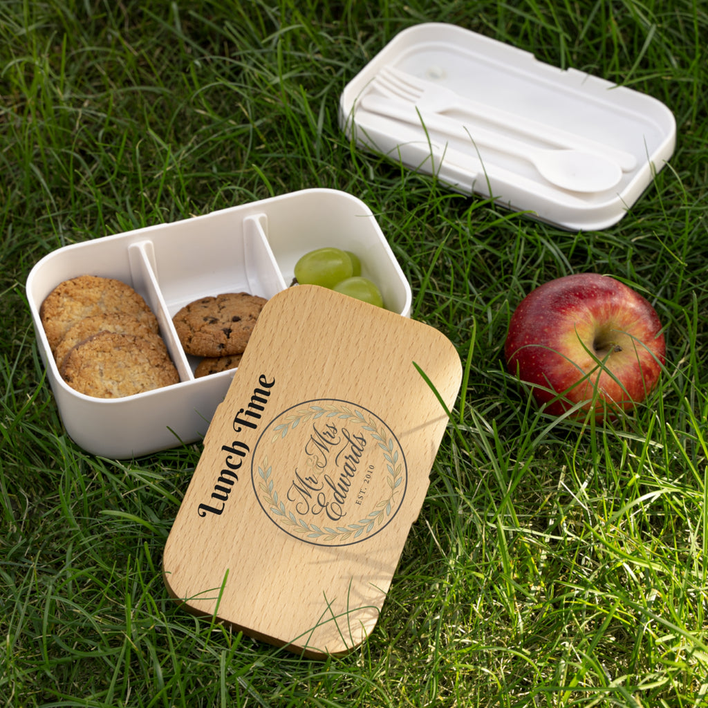 Personalized Monogram Laurel Lunch Time Bento Box | Custom Name Lunchbox