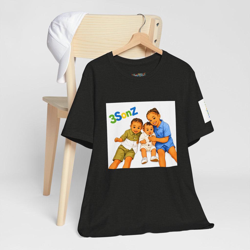 3Sonz Kids Illustration Tee | Siblings Cartoon Portrait T-Shirt