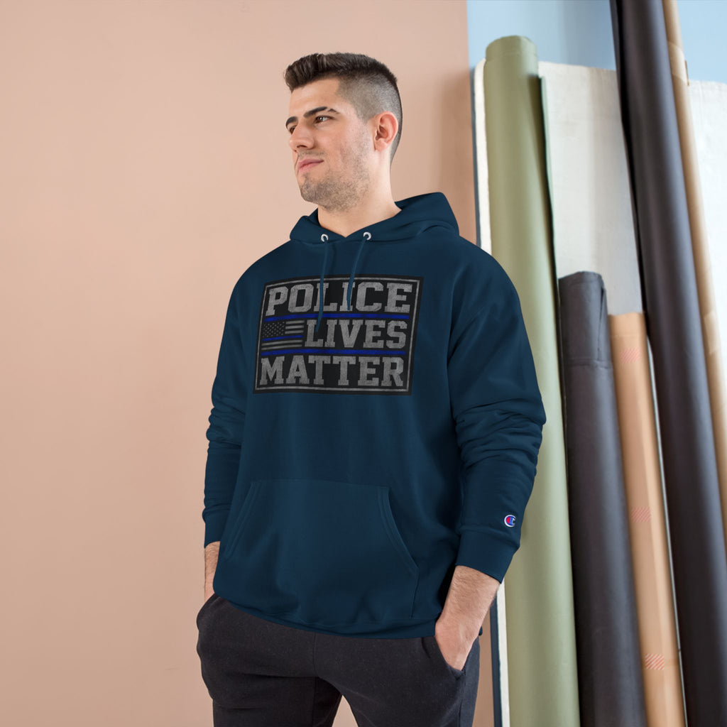 Police Lives Matter Hoodie | Thin Blue Line, Patrol Car Back Graphic