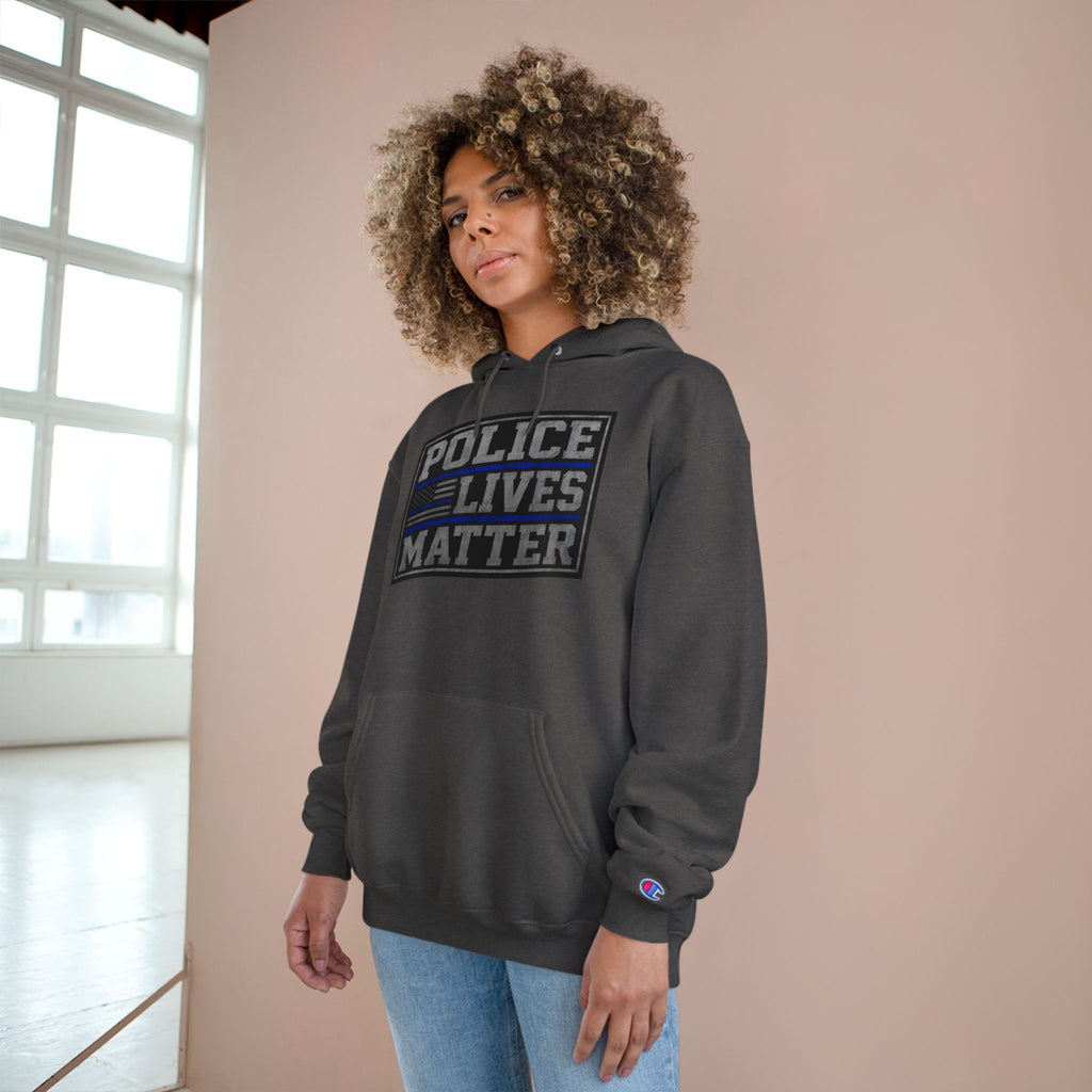 Police Lives Matter Hoodie | Thin Blue Line, Patrol Car Back Graphic