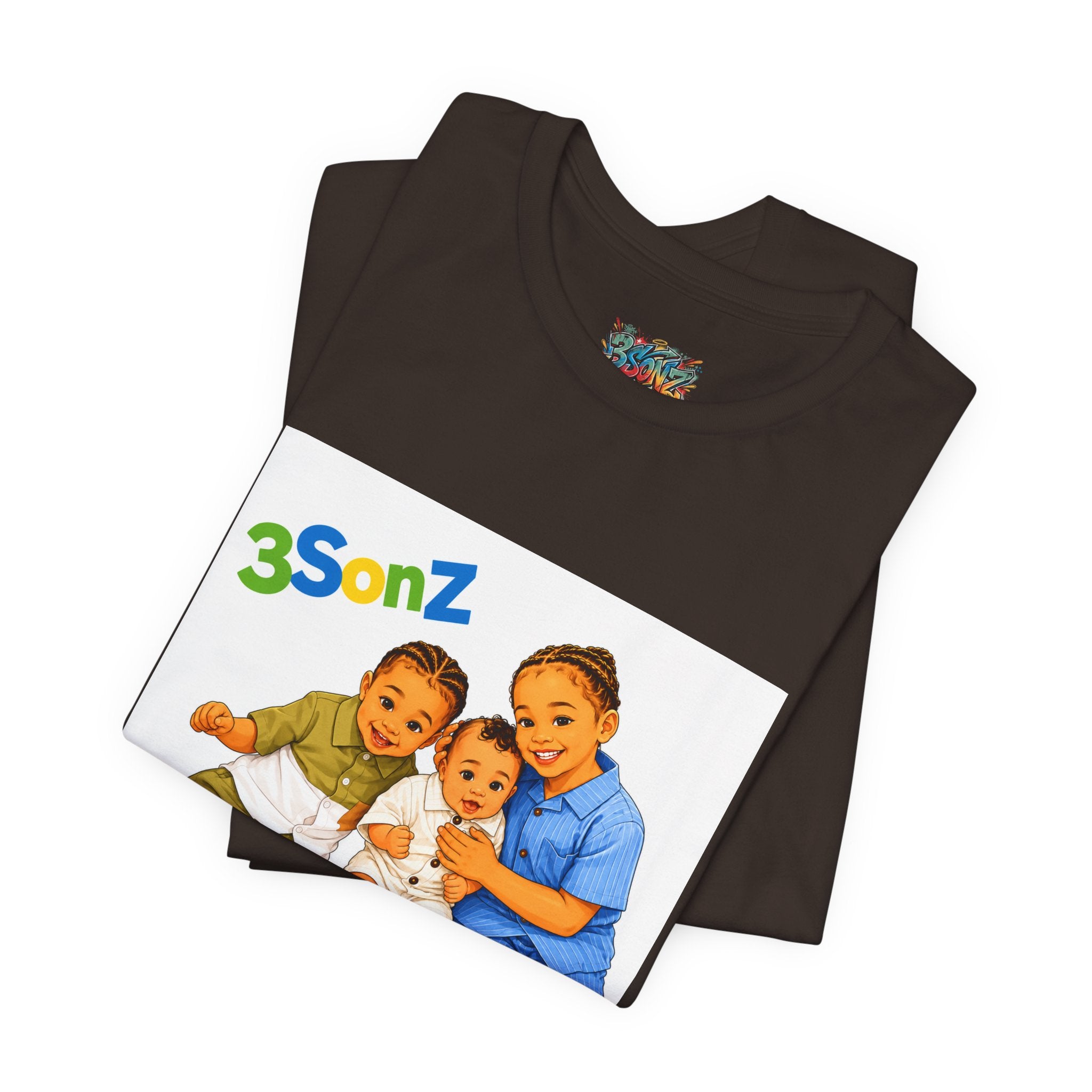 3Sonz Kids Illustration Tee | Siblings Cartoon Portrait T-Shirt