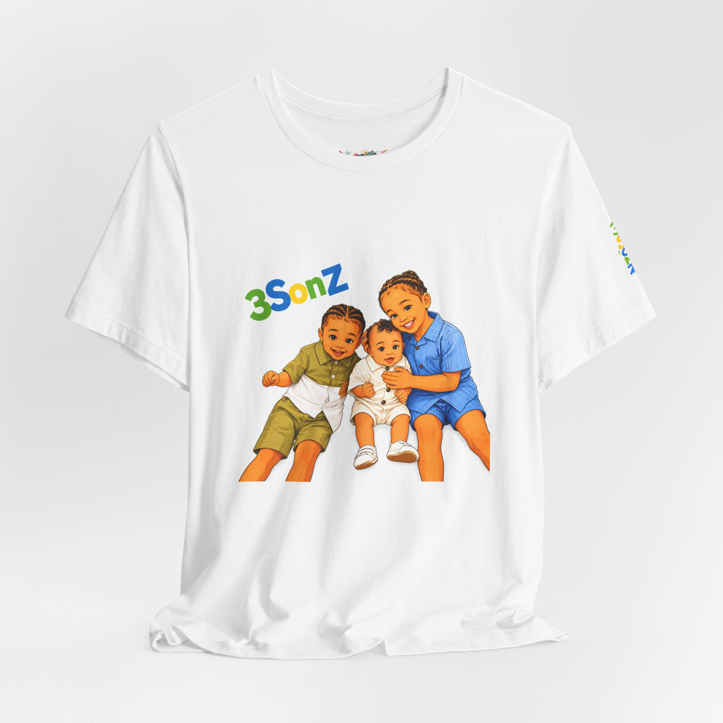3Sonz Kids Illustration Tee | Siblings Cartoon Portrait T-Shirt