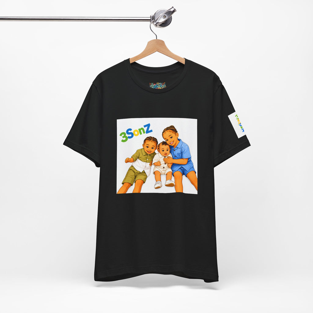 3Sonz Kids Illustration Tee | Siblings Cartoon Portrait T-Shirt