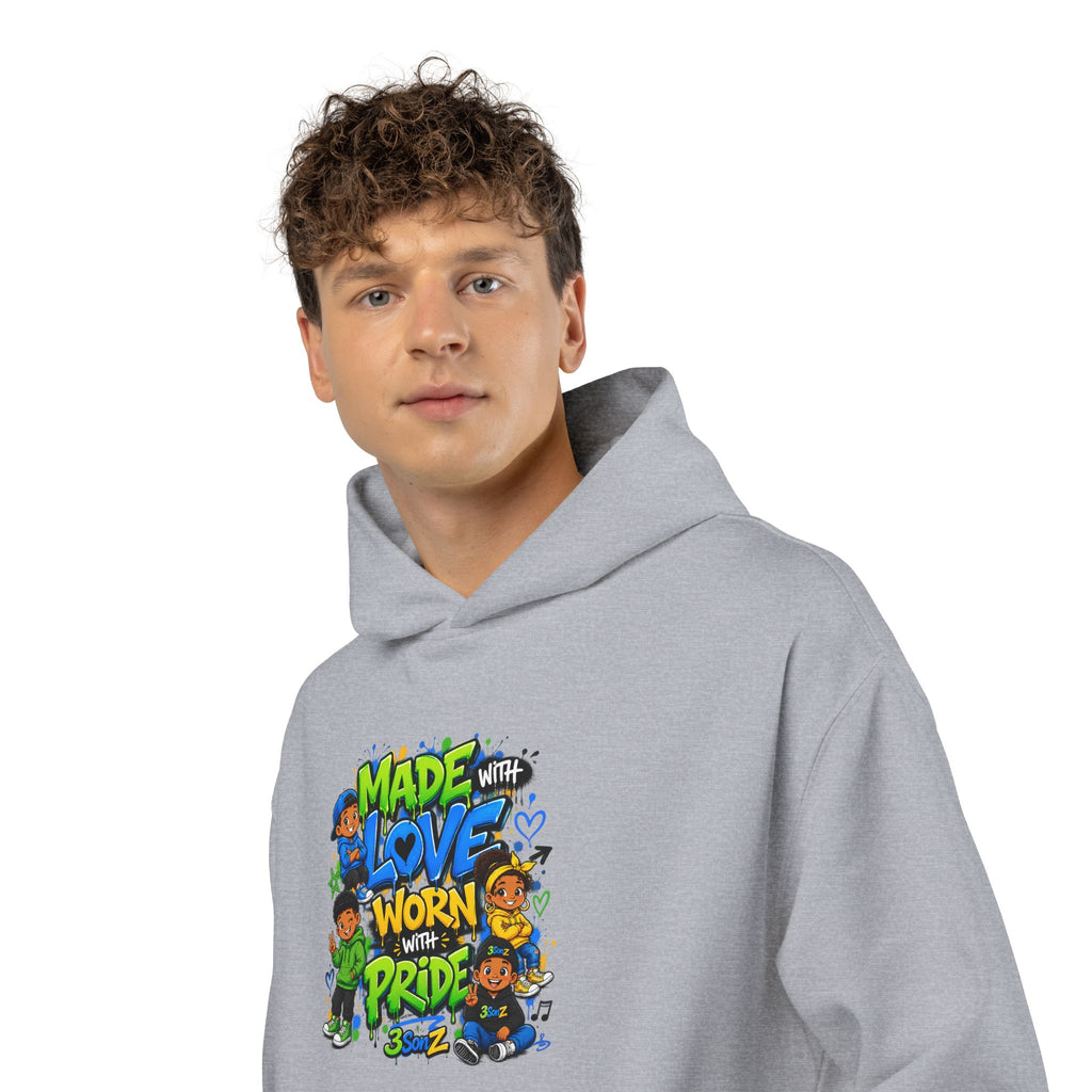 Pride Hoodie — "Made with Love Worn with Pride" Floral Rainbow Design
