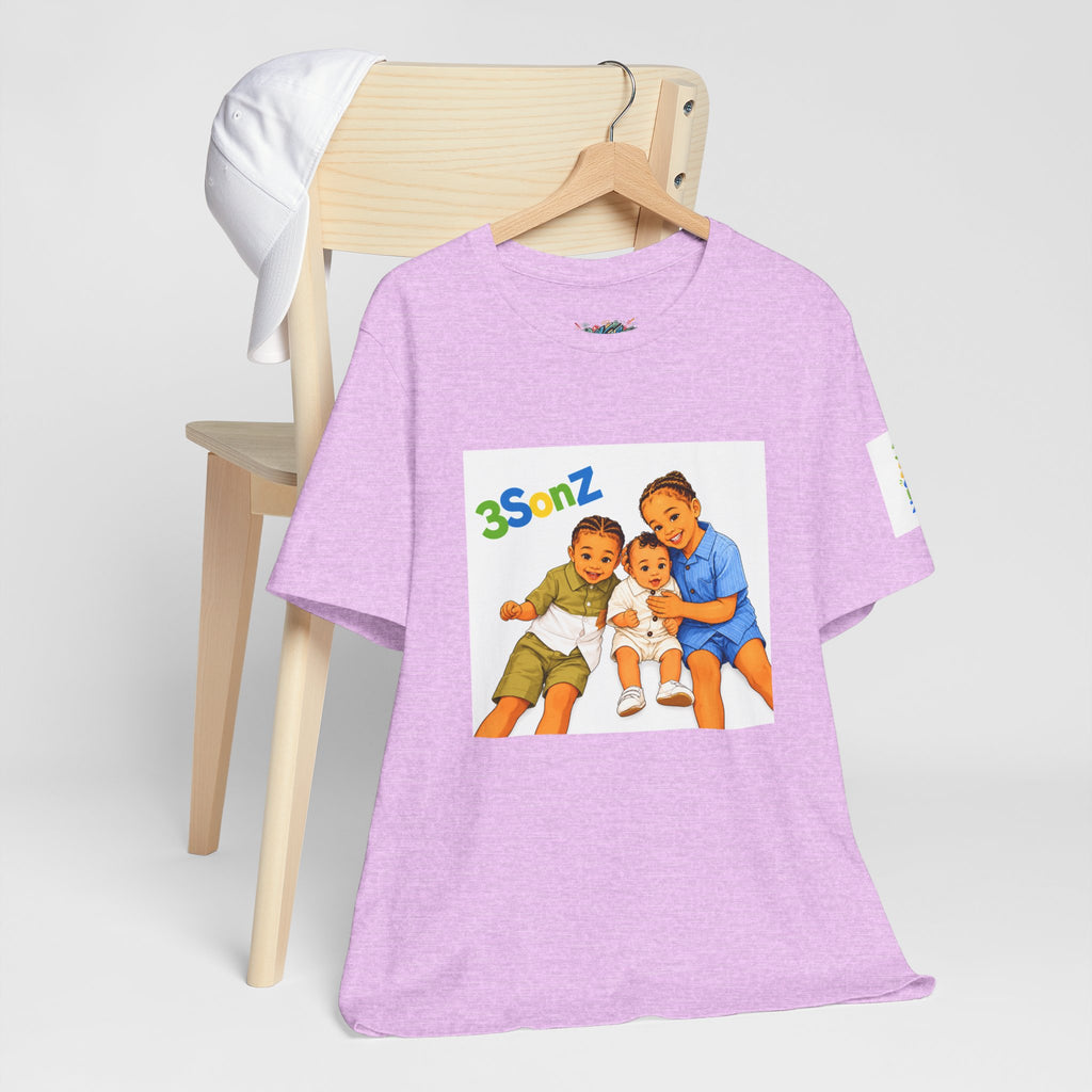 3Sonz Kids Illustration Tee | Siblings Cartoon Portrait T-Shirt