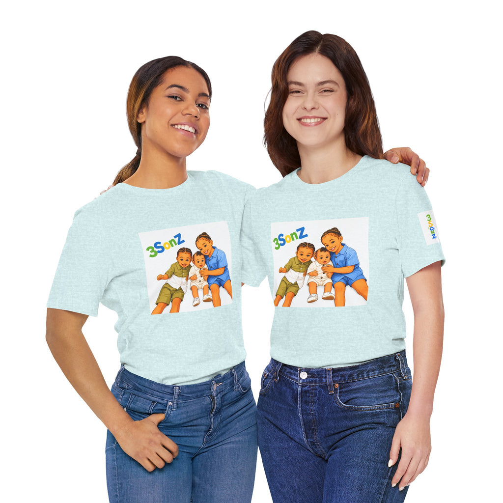 3Sonz Kids Illustration Tee | Siblings Cartoon Portrait T-Shirt
