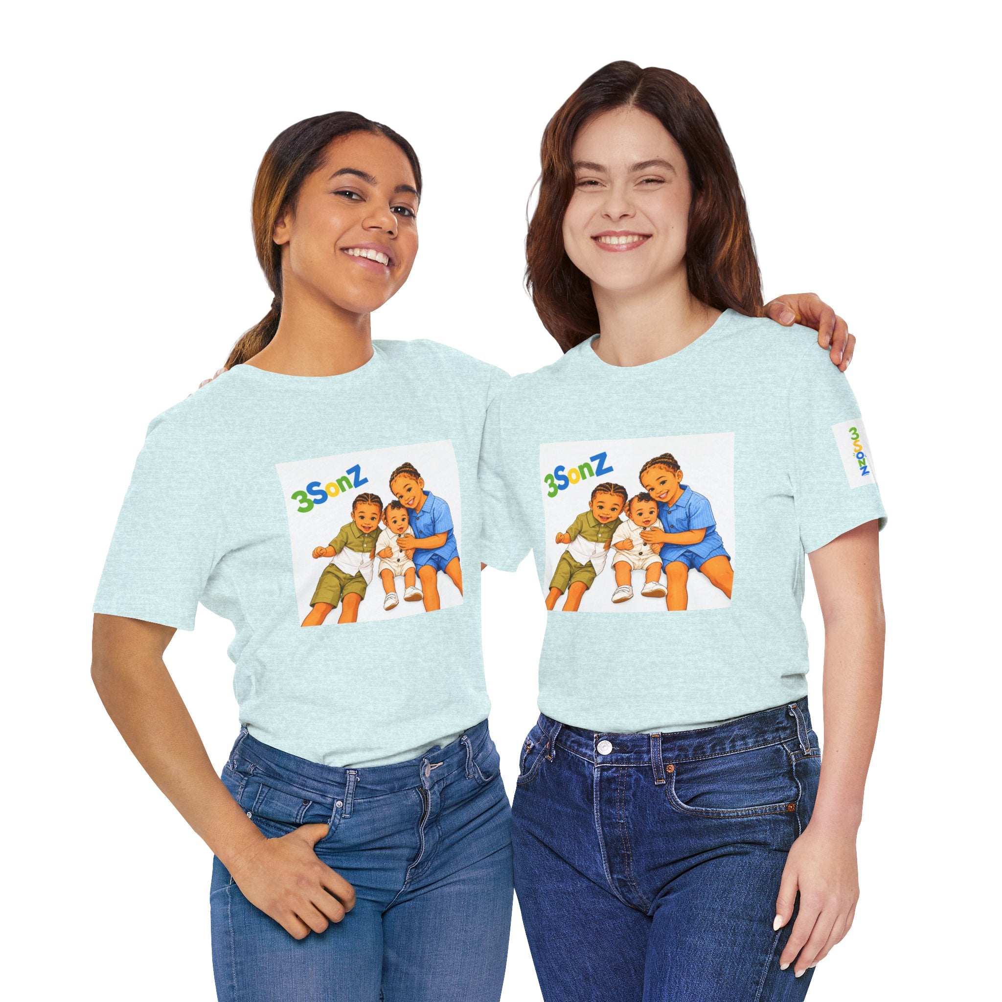3Sonz Kids Illustration Tee | Siblings Cartoon Portrait T-Shirt