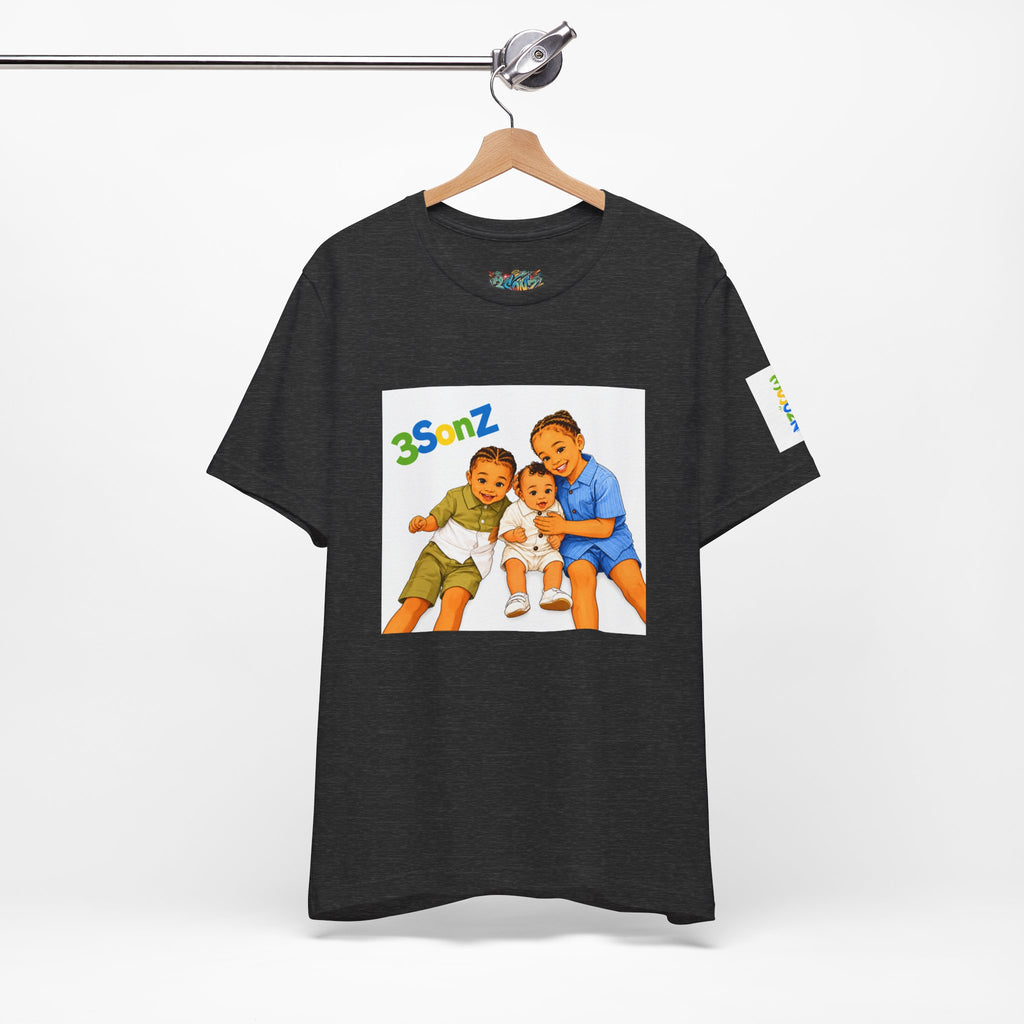 3Sonz Kids Illustration Tee | Siblings Cartoon Portrait T-Shirt