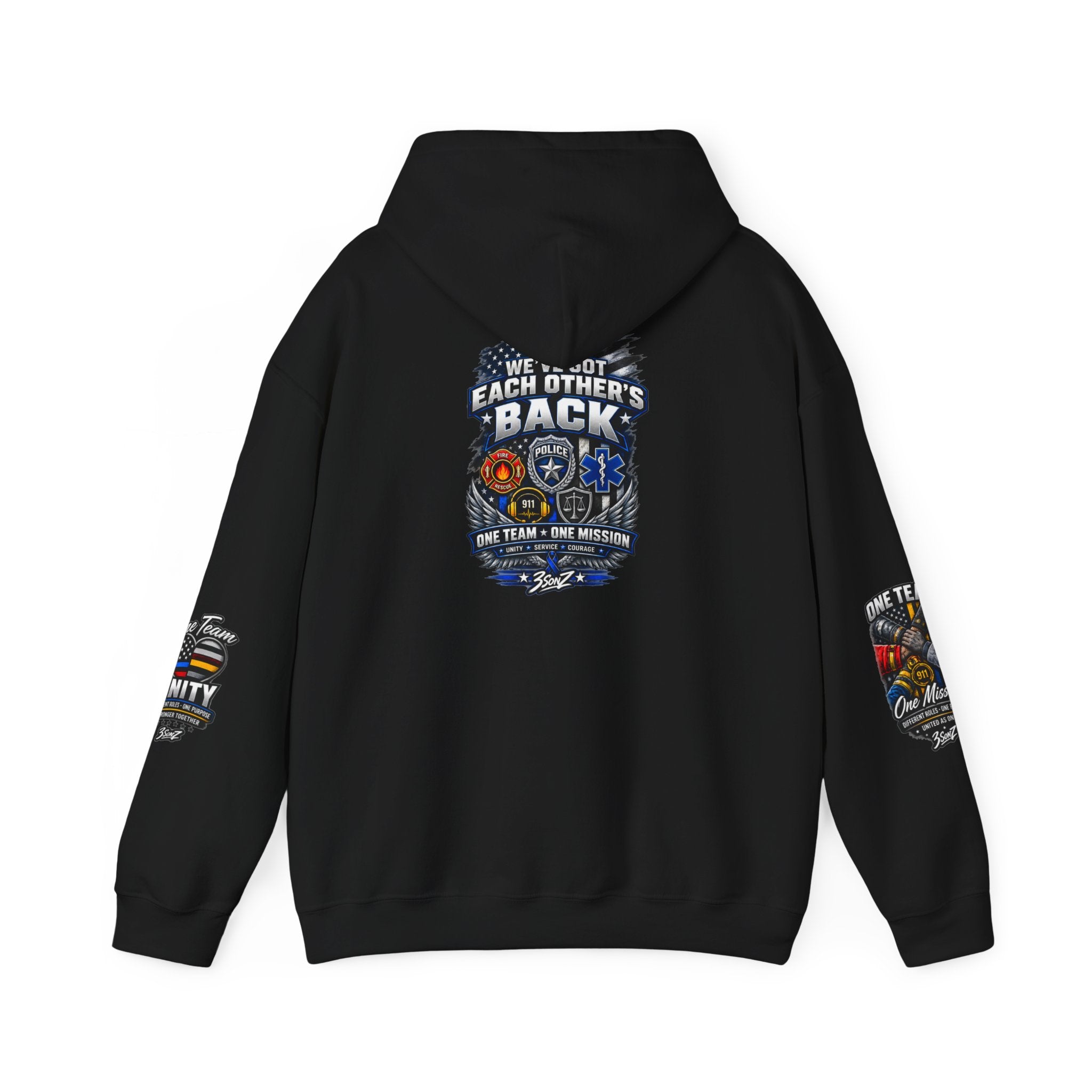 One Team One Mission Firefighter Police EMS Corrections Hoodie | We Got Each Other's Back