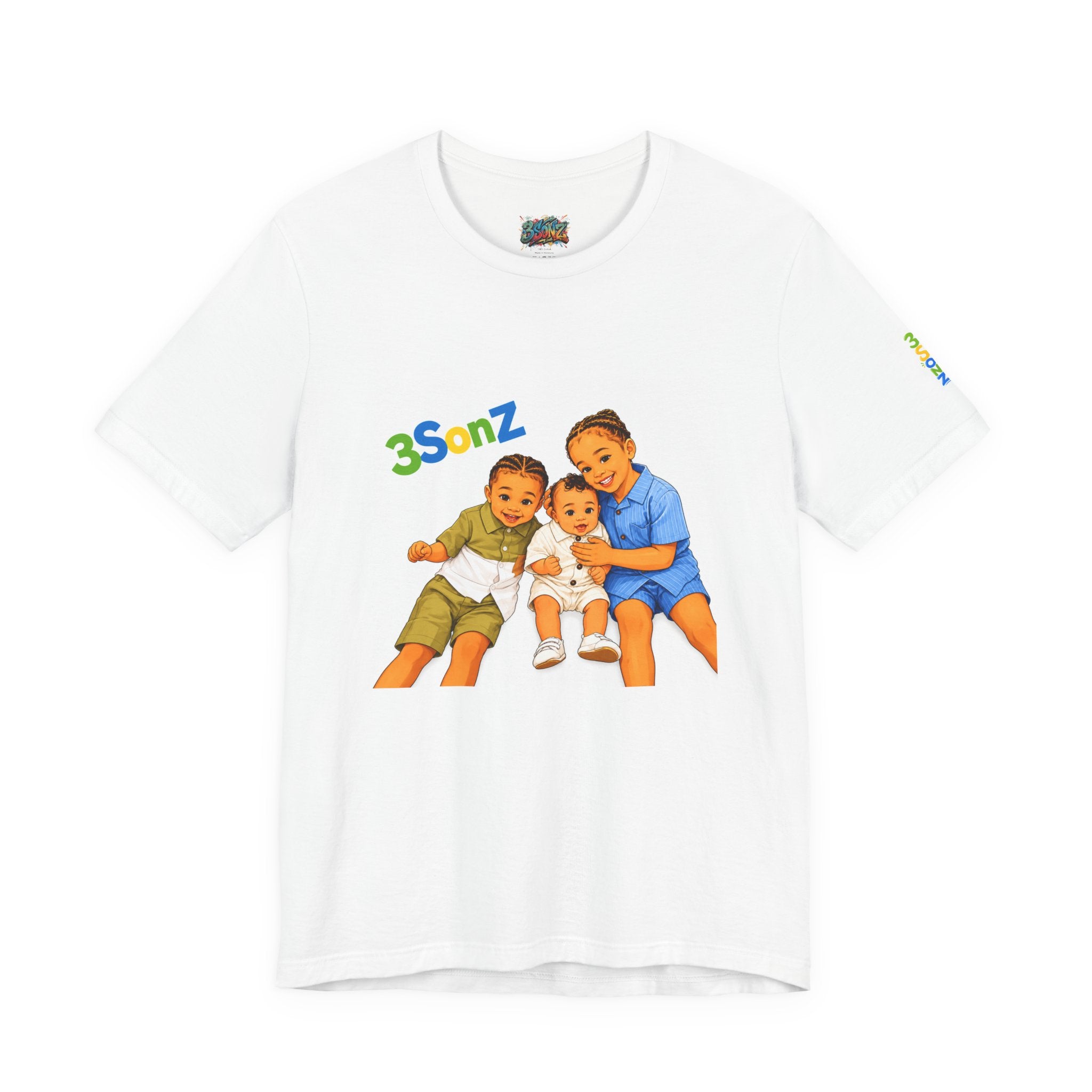 3Sonz Kids Illustration Tee | Siblings Cartoon Portrait T-Shirt