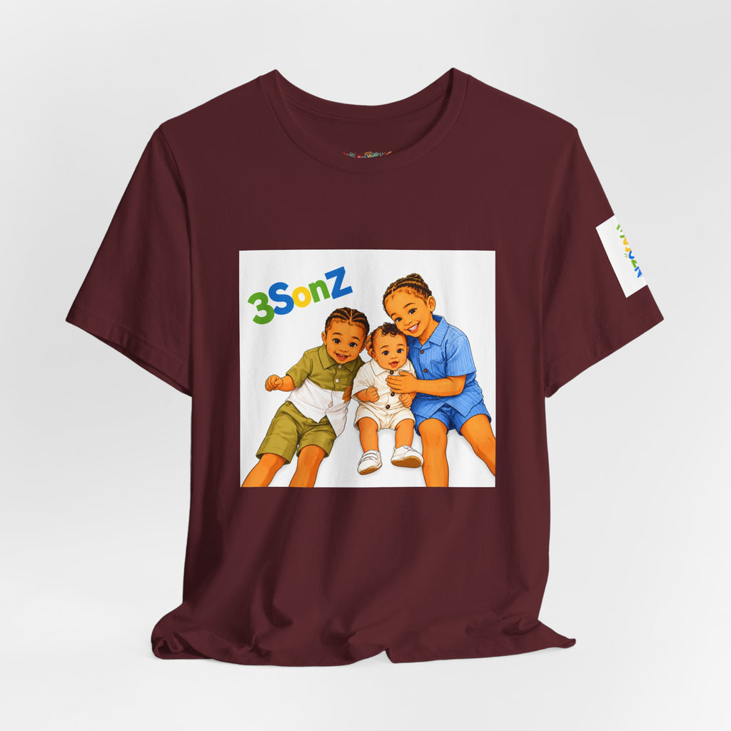 3Sonz Kids Illustration Tee | Siblings Cartoon Portrait T-Shirt