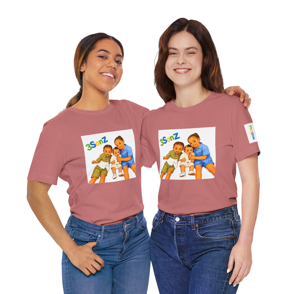 3Sonz Kids Illustration Tee | Siblings Cartoon Portrait T-Shirt