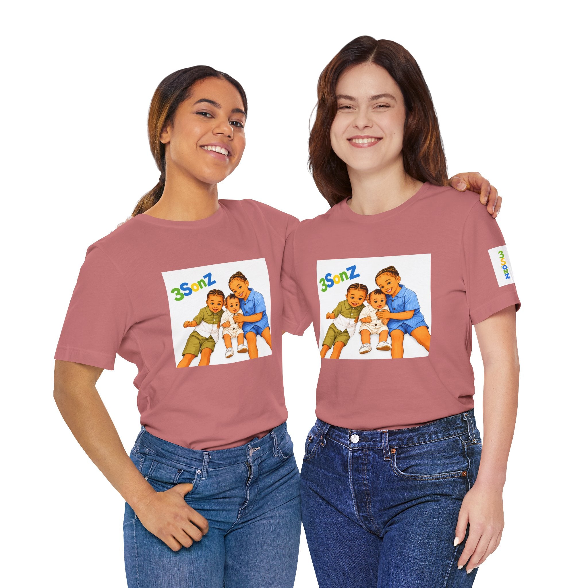 3Sonz Kids Illustration Tee | Siblings Cartoon Portrait T-Shirt
