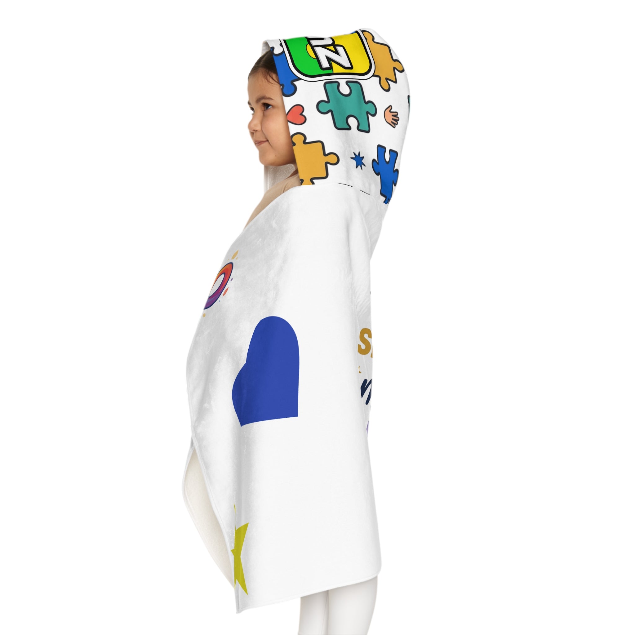3SonZ I am smart kind magical and amazing Youth Hooded Towel | Rainbow affirmation