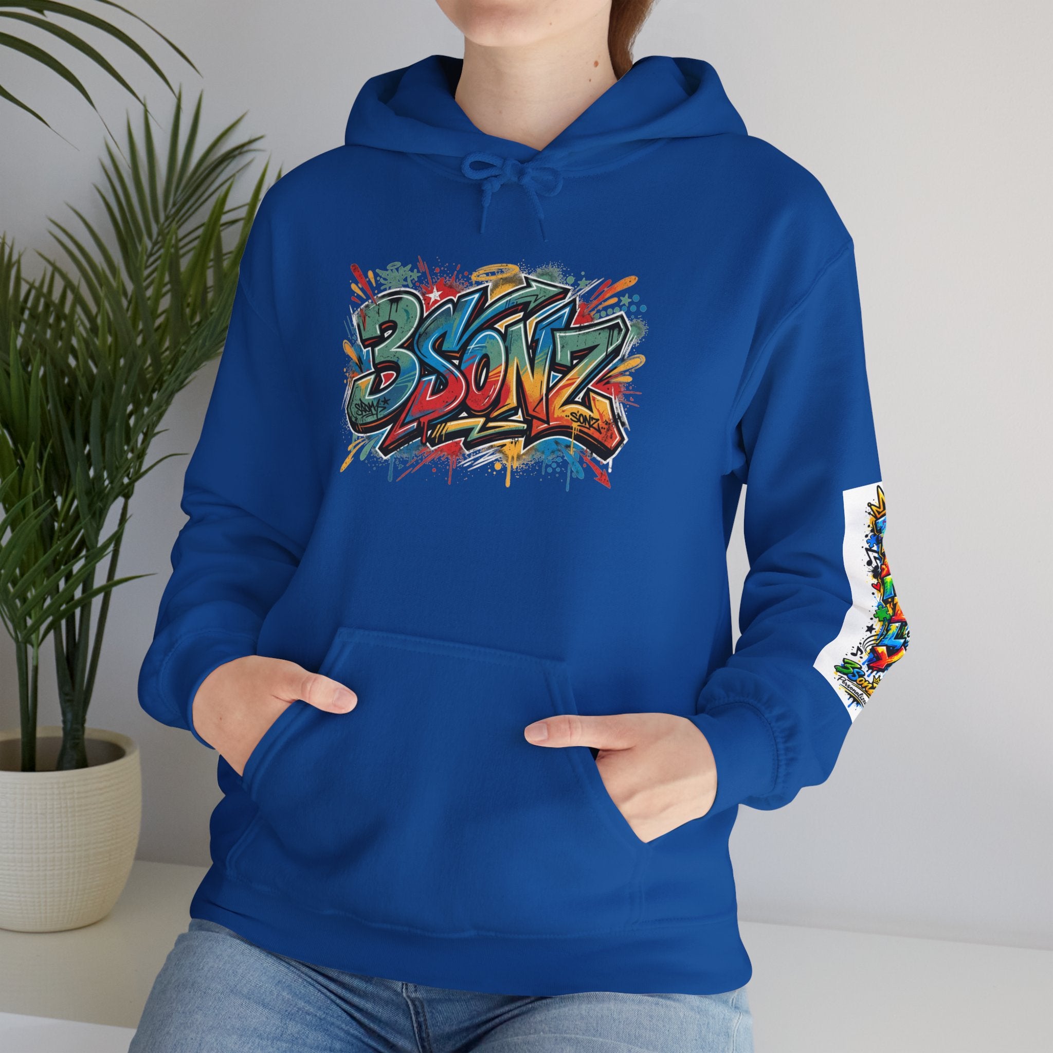 Graffiti Family Hoodie – Colorful Street Art Pullover ("Family" & "3Sonz")