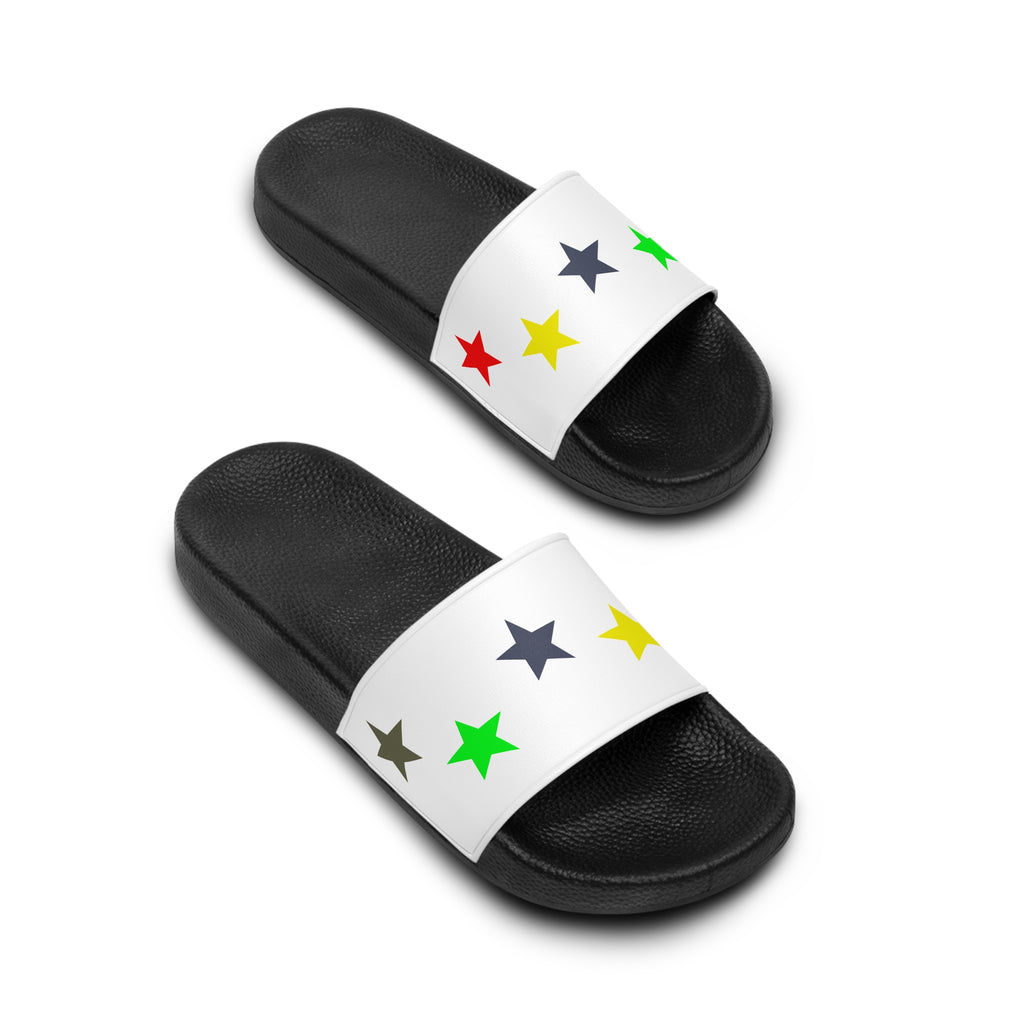 Multicolor Star Pattern Women's Slide Sandals | Colorful Stars Slides