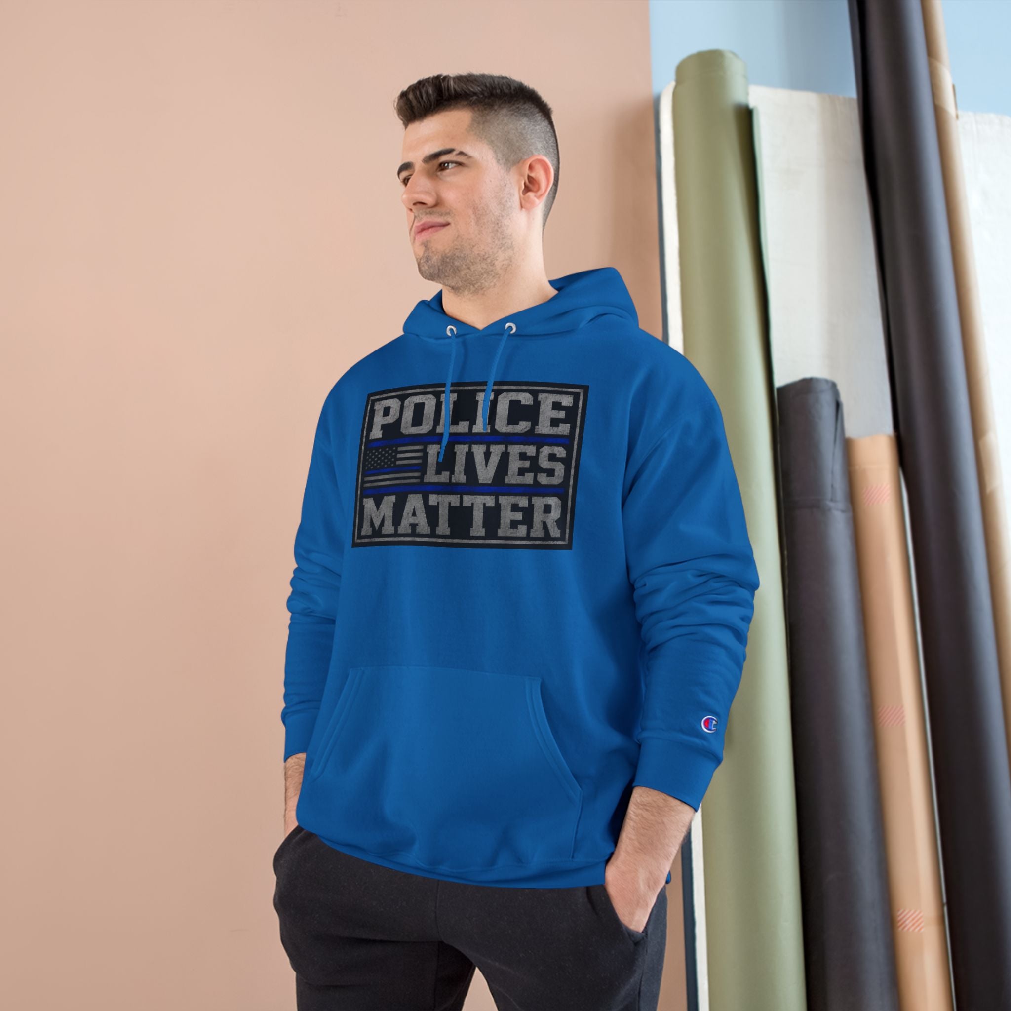 Police Lives Matter Hoodie | Thin Blue Line, Patrol Car Back Graphic