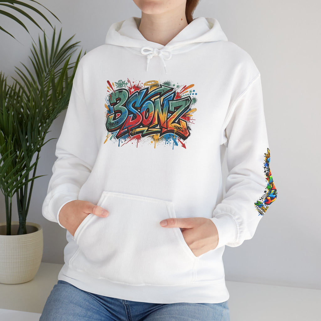 Graffiti Family Hoodie – Colorful Street Art Pullover ("Family" & "3Sonz")