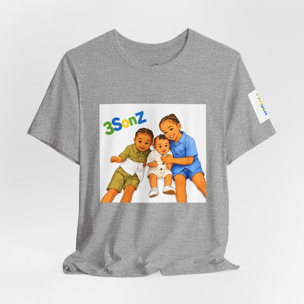 3Sonz Kids Illustration Tee | Siblings Cartoon Portrait T-Shirt