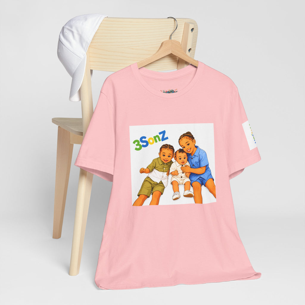 3Sonz Kids Illustration Tee | Siblings Cartoon Portrait T-Shirt
