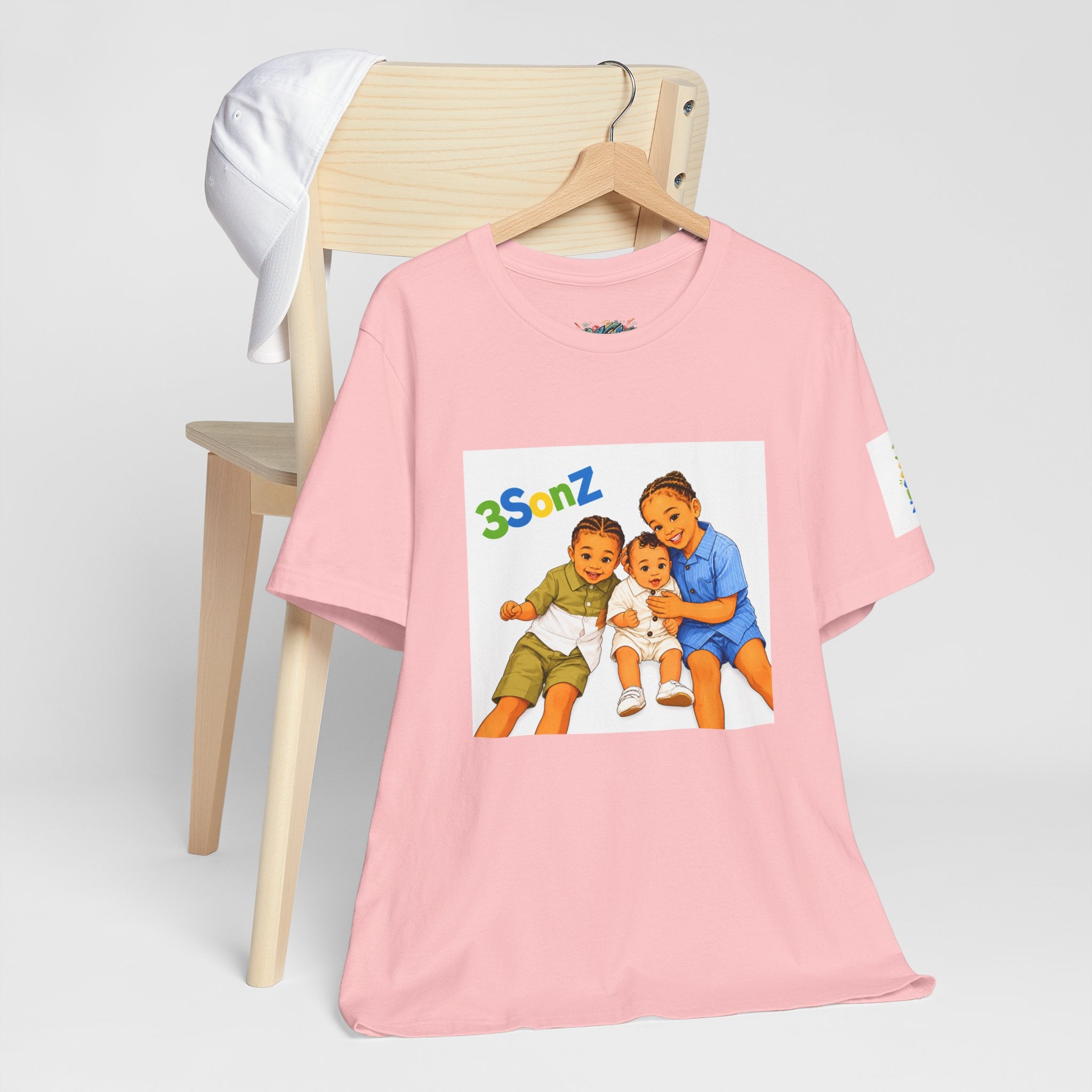 3Sonz Kids Illustration Tee | Siblings Cartoon Portrait T-Shirt