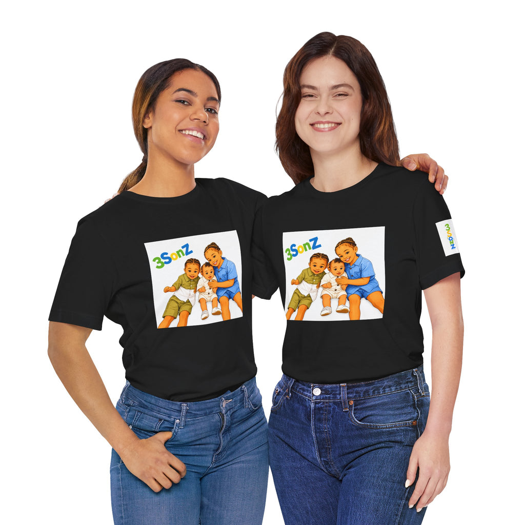 3Sonz Kids Illustration Tee | Siblings Cartoon Portrait T-Shirt