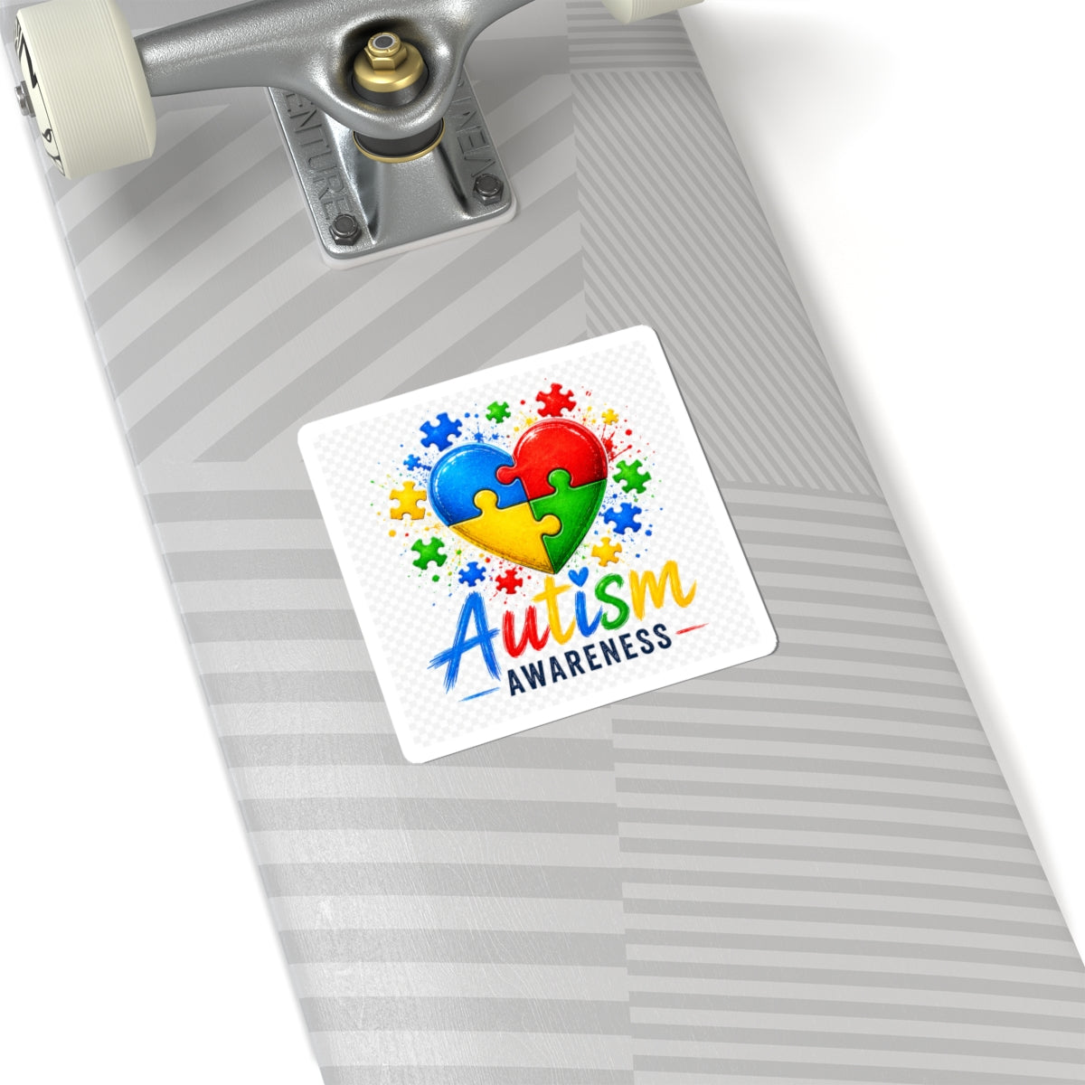 Autism Awareness Puzzle Heart Kiss-Cut Stickers | Colorful Advocacy Decal