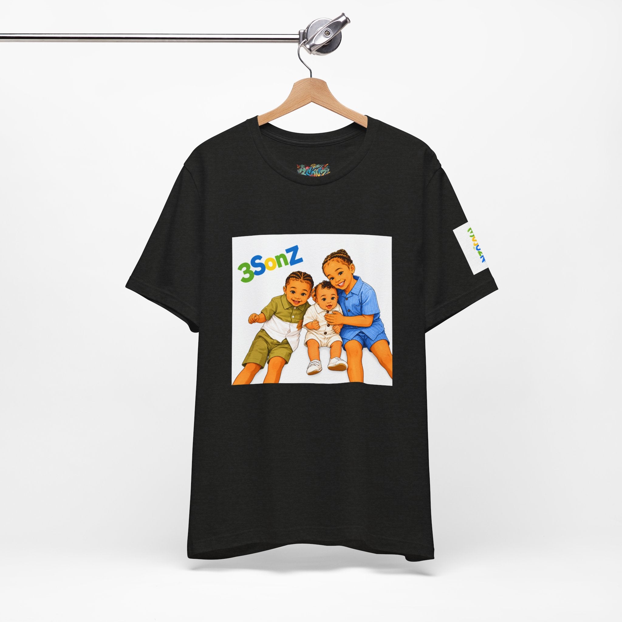 3Sonz Kids Illustration Tee | Siblings Cartoon Portrait T-Shirt
