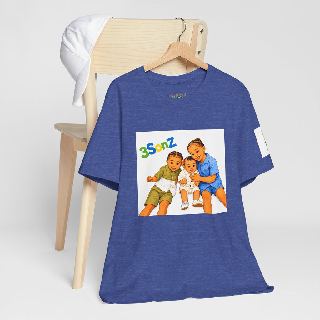 3Sonz Kids Illustration Tee | Siblings Cartoon Portrait T-Shirt