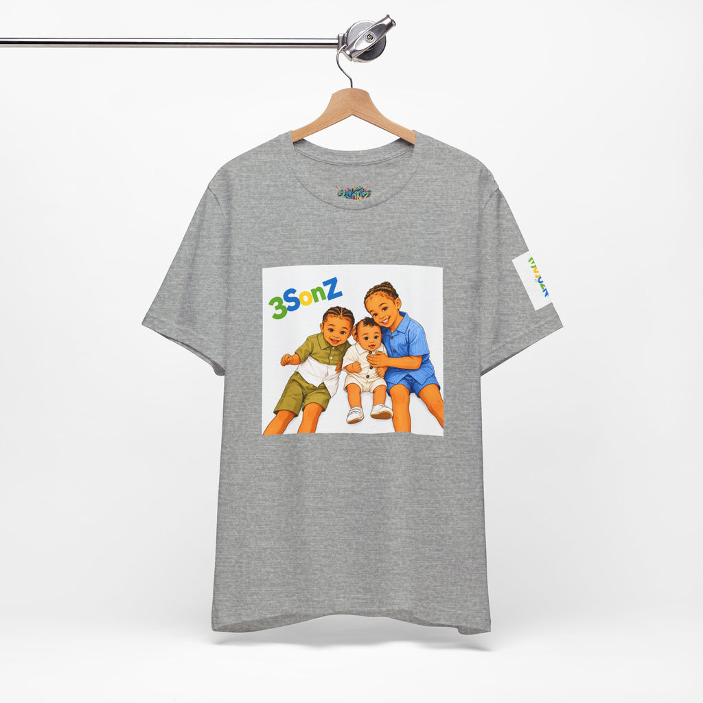 3Sonz Kids Illustration Tee | Siblings Cartoon Portrait T-Shirt