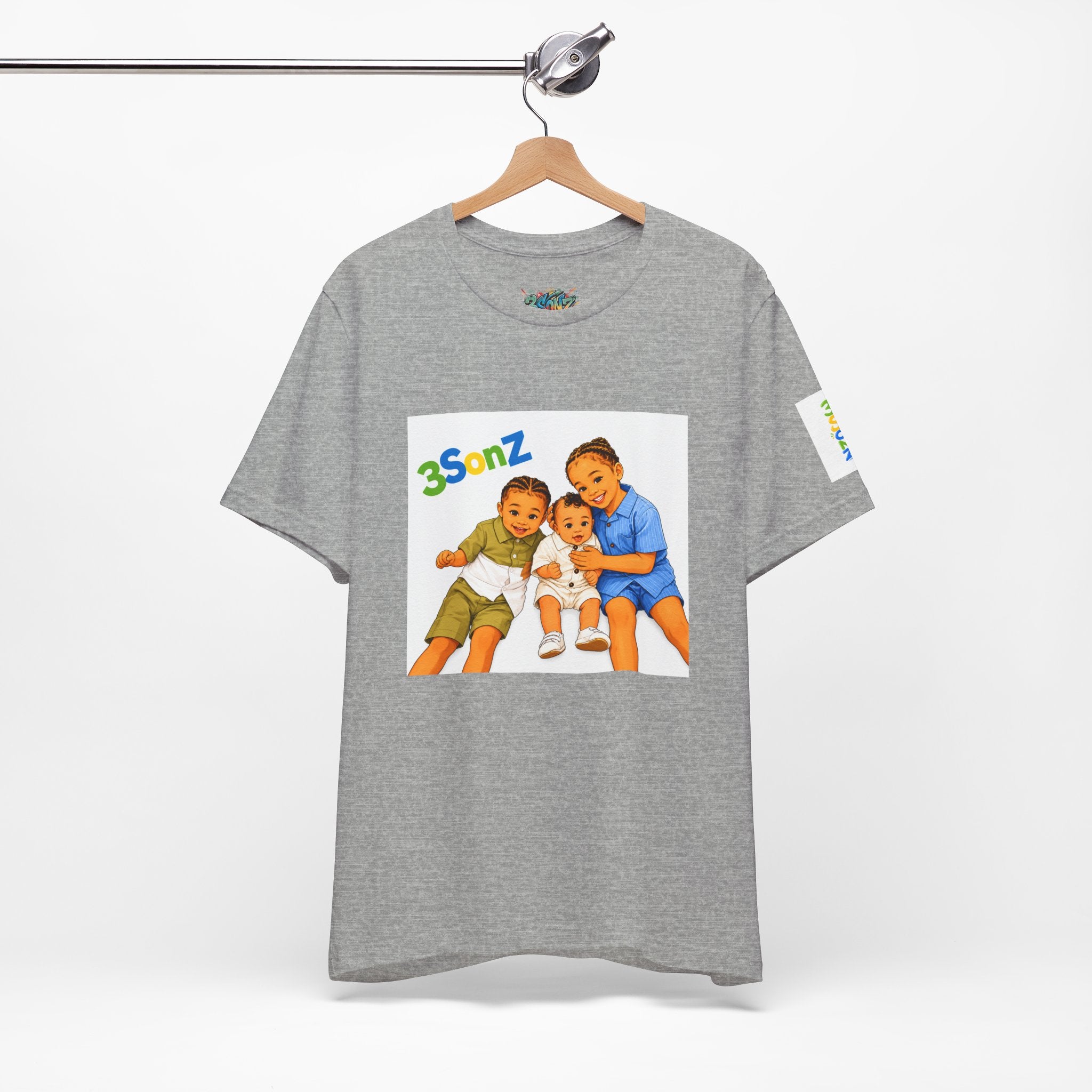 3Sonz Kids Illustration Tee | Siblings Cartoon Portrait T-Shirt