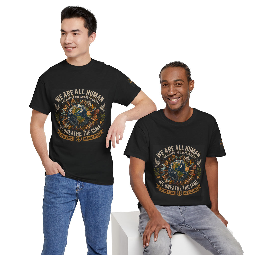 We Are All Human Earth Illustration T-Shirt | Peace, Unity, Be Kind