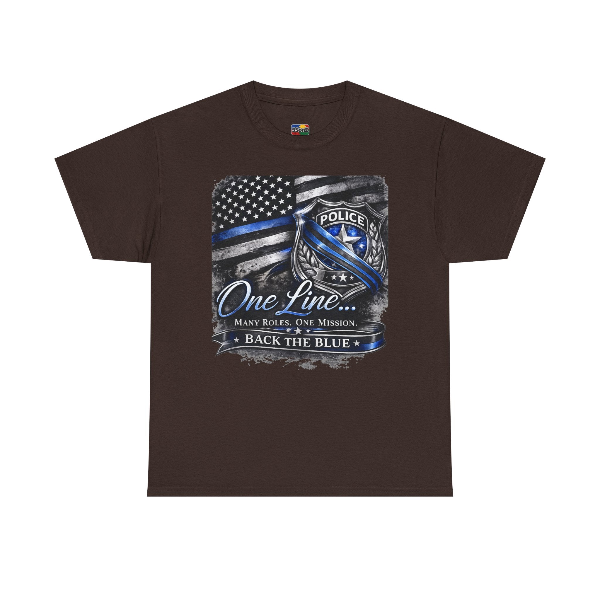 Back the Blue Police Badge Tee | One Line Many Roles One Mission
